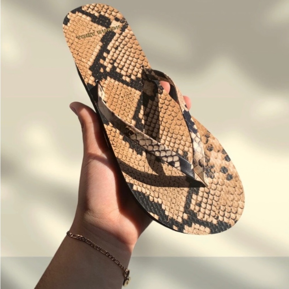🔸Snake print leather Tory Burch Sandals🔸